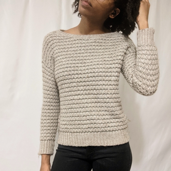 LOFT Sweaters - LOFT Striped Cotton Wool Alpaca Blend Sweater